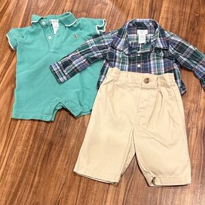 Ralph Lauren Kids Matching Set - Teal and Plaid